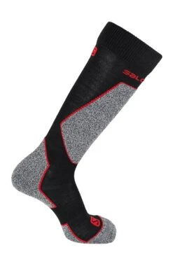 SALOMON SKI TECH Skisocke Herren Skisocken Skistrümpfe Kniestrümpf -ActionSport Würzburg Shop 12907 ski tech black red