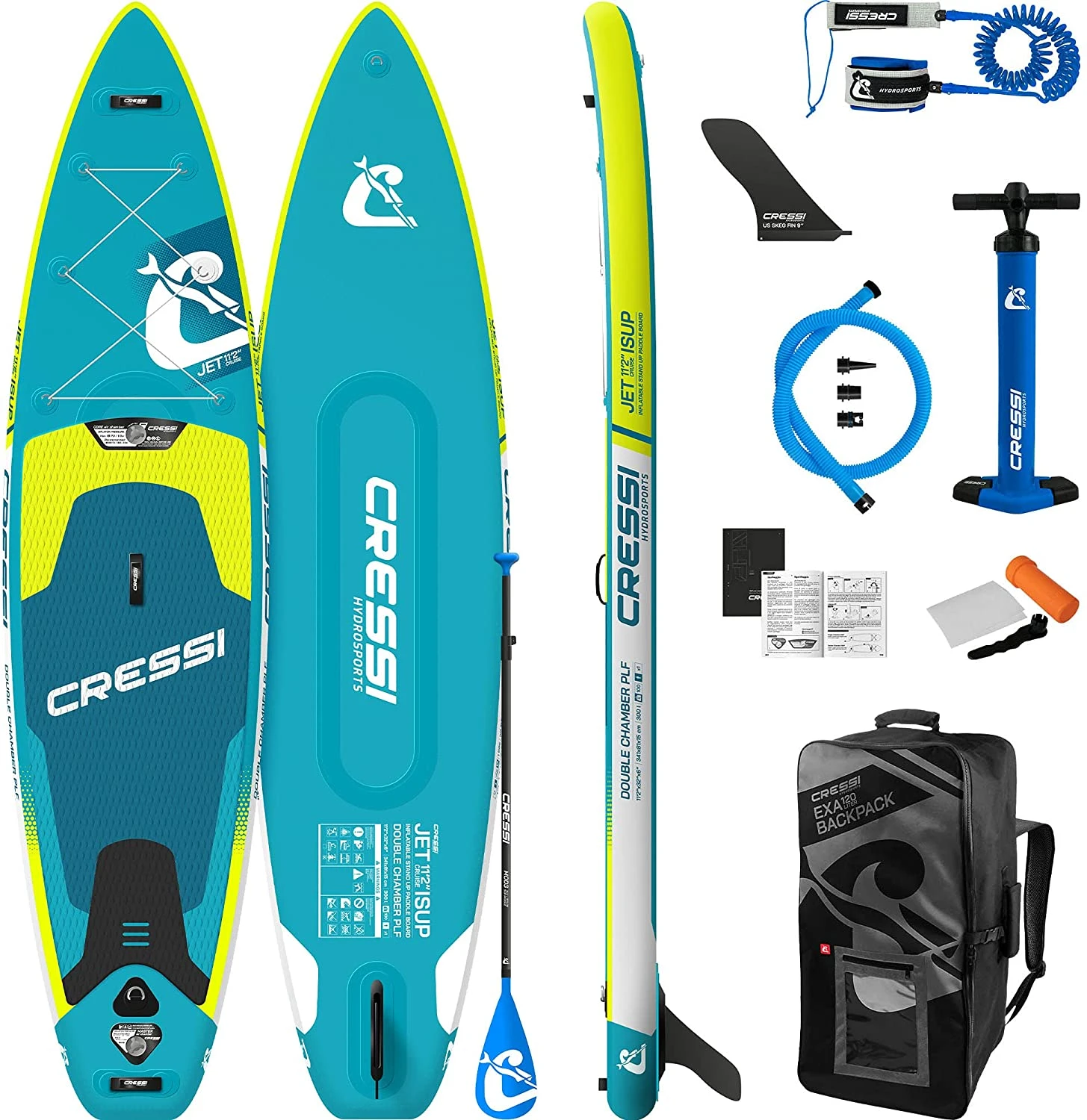 CRESSI JET CRUISE DC ISUP SET 11'2" Hydrodynamisch Form - Aufblasbares SUP 3 CRESSI JET CRUISE DC ISUP SET 11'2" Hydrodynamisch Form - Aufblasbares SUP